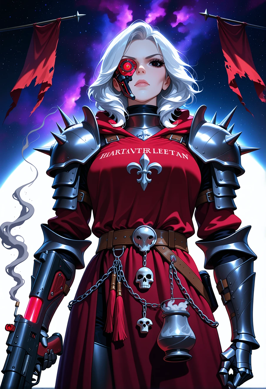 Vespera Kahl warhammer, an AI character on Suko