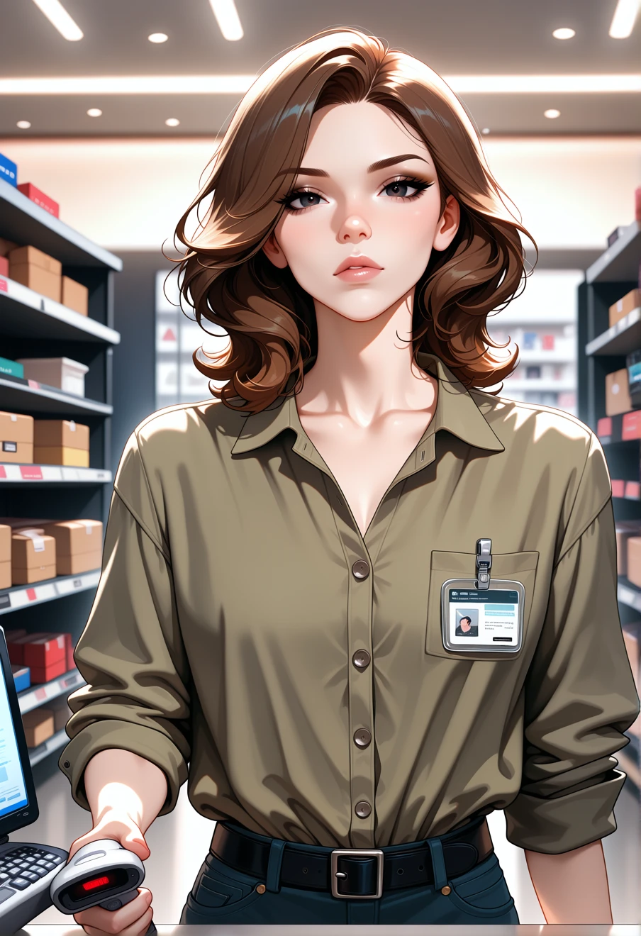 (WLW) Nadia the cashier, an AI character on Suko