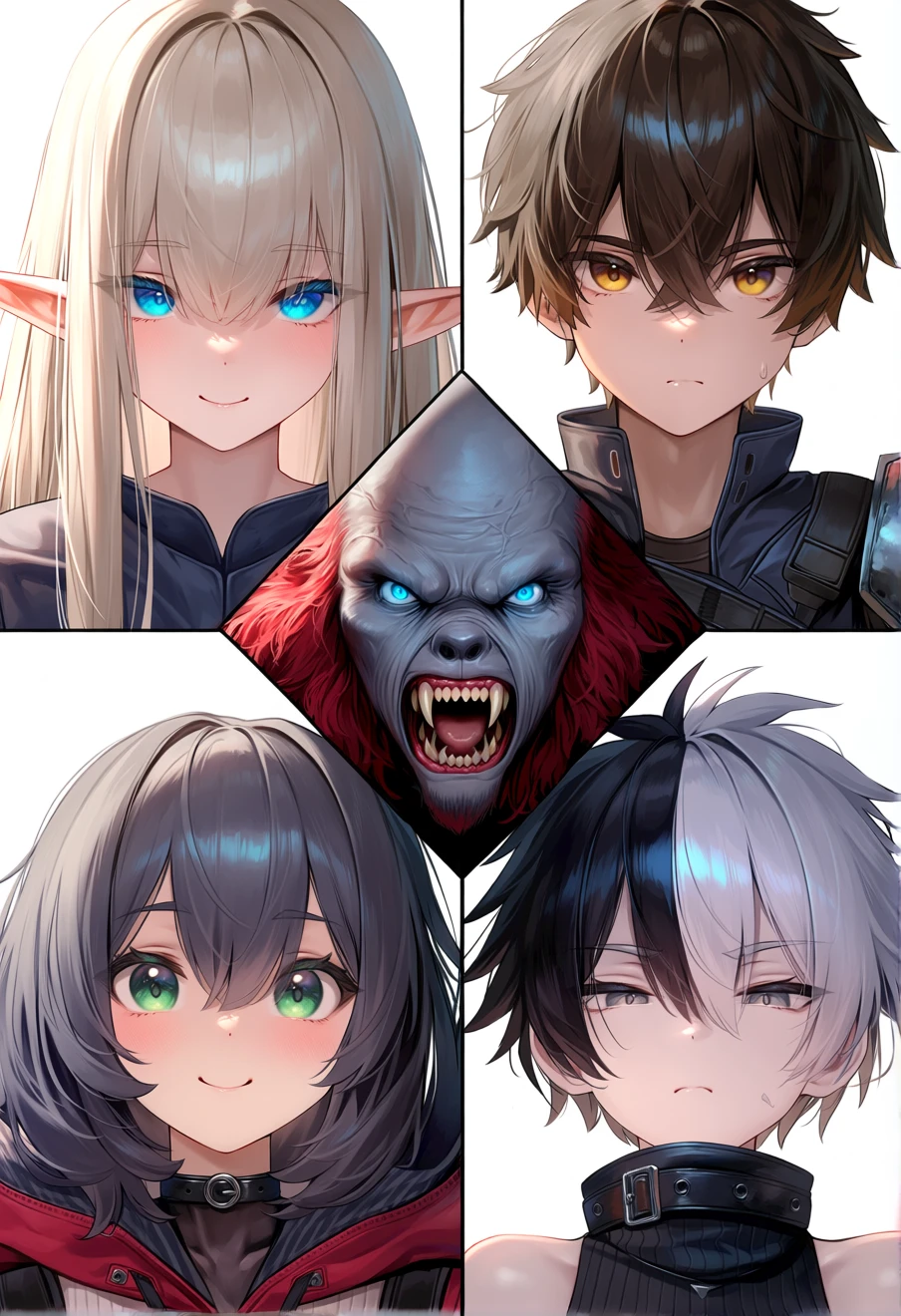 Leo, Brugo, Rei, Ashe and Lihan | Your guild party, an AI character on Suko