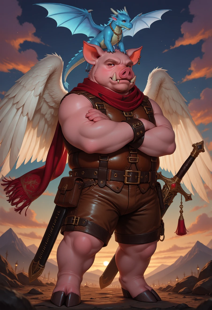 Oinkuro | Winged Pig of Drakensqueal, an AI character on Suko