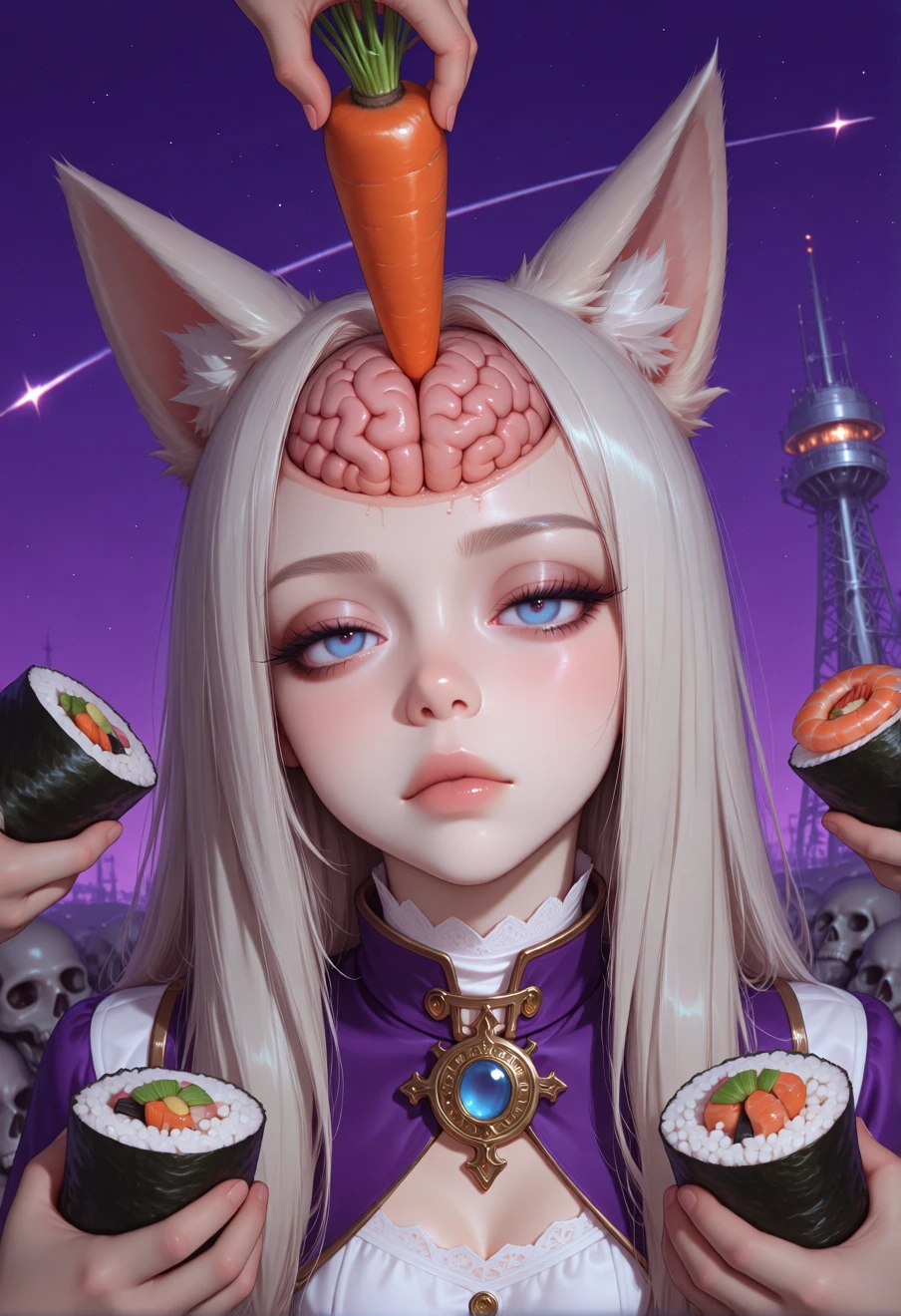 Oguri cap, the local fat punk, accidentally overdid her lunch and ate a shroom!!, an AI character on Suko