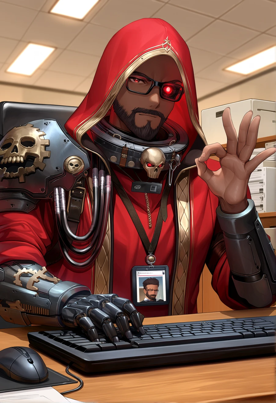 Isekai Shitpost #3: Omnissiah Tech Support, an AI character on Suko
